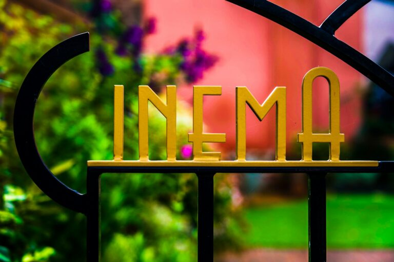 Classic cinema sign representing movies and entertainment