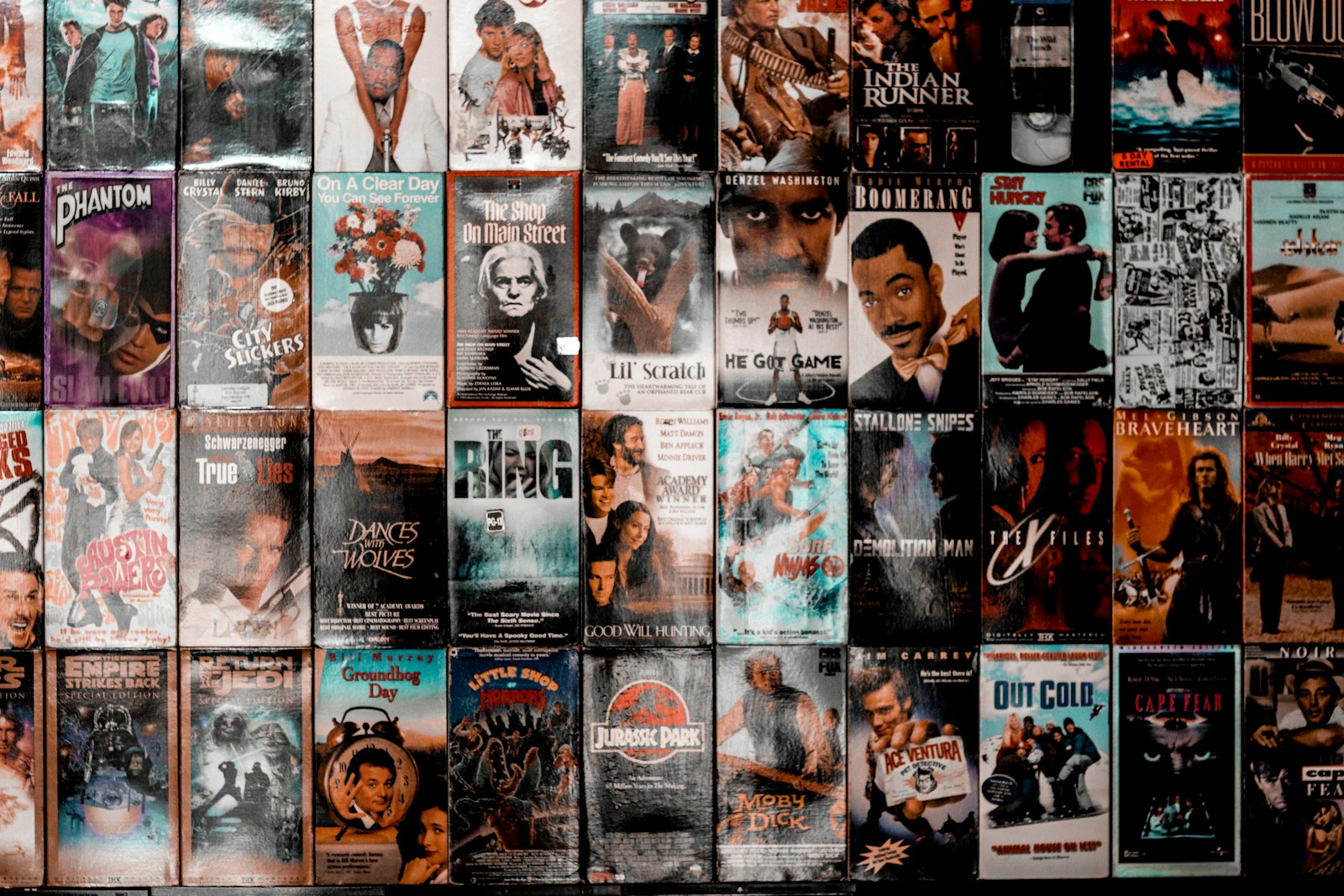 Cinema wall and film posters for an entertainment editorial
